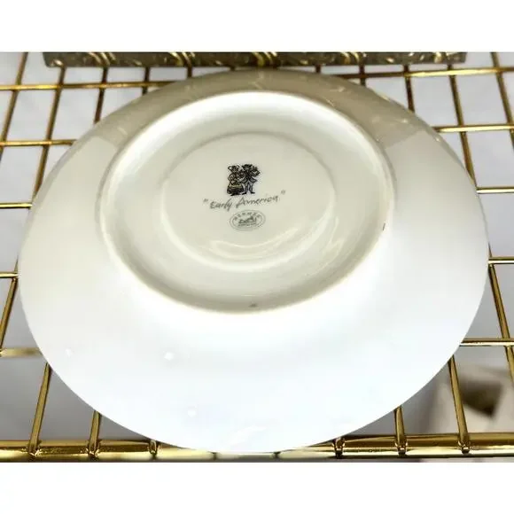 Hermès Paris “Early America” Porcelain Cup & Saucer Vintage 2005 France - Picture 9 of 9